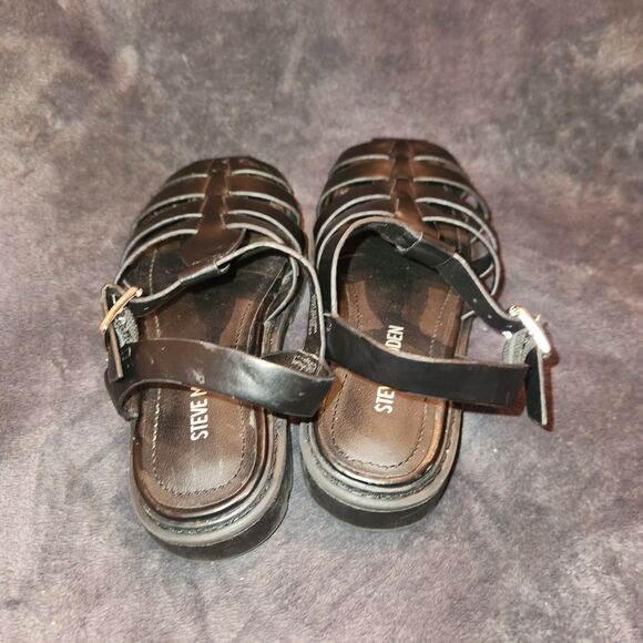 Steve Madden Kids Jecho Fisherman Sandals Shoes Black Size 11 - Picture 2 of 6